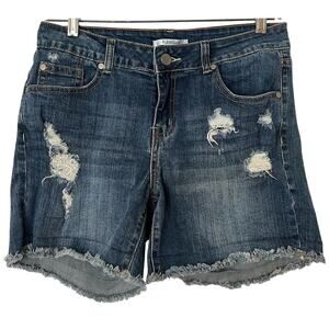 Cut Off Jean Short Shorts 12 Stretch Distressed Rips Tears Everyday Casual Large